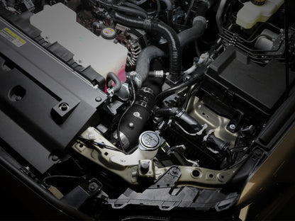 aFe 2024+ Toyota Tacoma BladeRunner  2.5in & 3in Aluminum Hot & Cold Charge Pipe Kit - Black 46-20724-B 46-20724-B Photo - Mounted