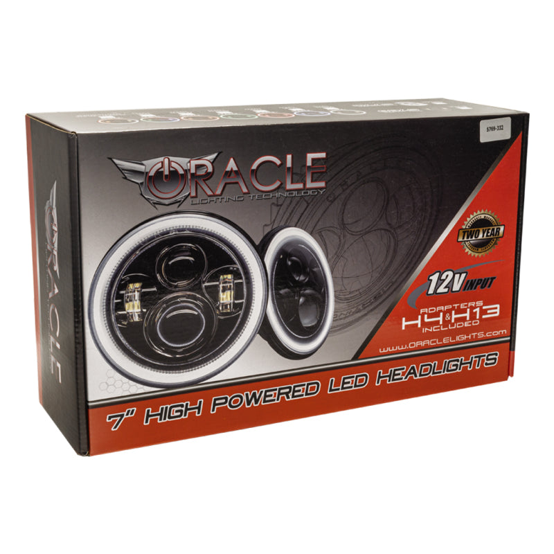 ORACLE Lighting Oracle 7in High Powered LED Headlights - NO HALO - Black Bezel 5769-504 5769-504 Photo - Mounted