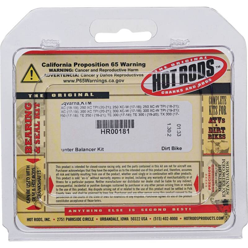 Hot Rods 17-18 Husqvarna TE 250 250cc Counter Balancer Kit HR00181 HR00181 Photo - Primary