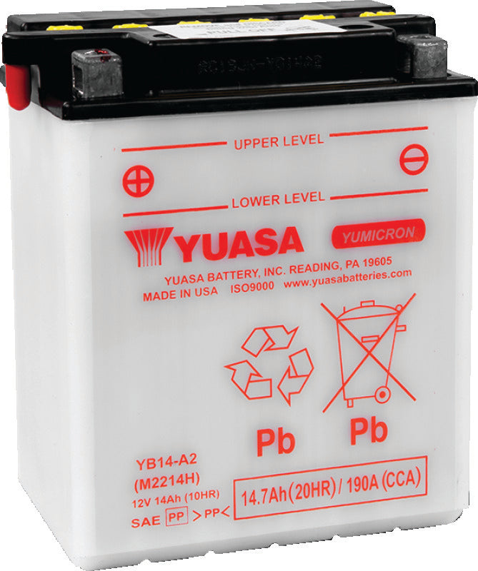 Yuasa Battery Yuasa YB14-A2 Yumicron CX 12 Volt Battery yuam2214HIND yuam2214HIND Photo - Primary
