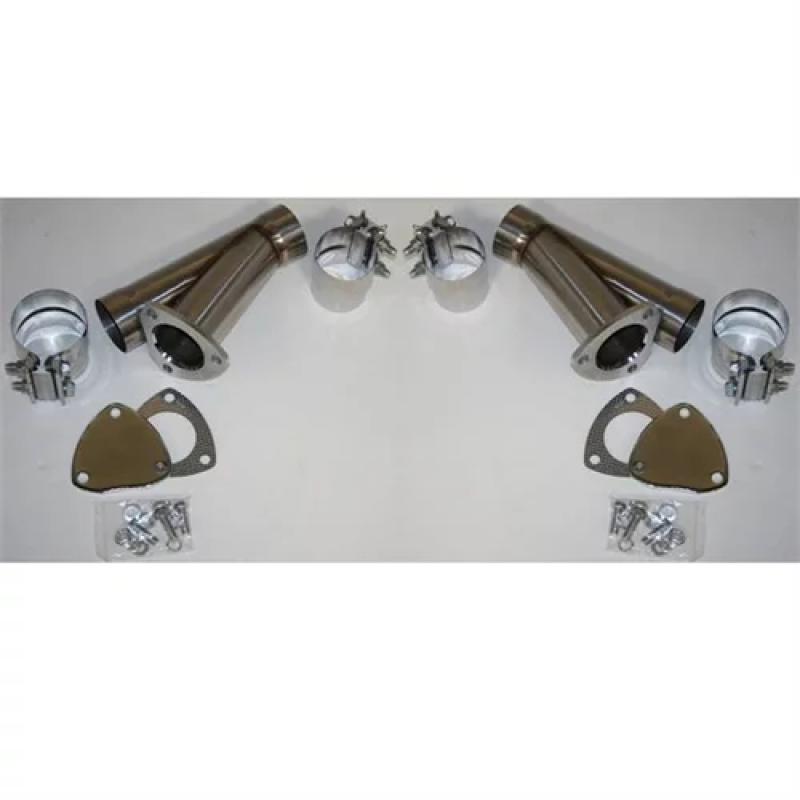 Granatelli Motor Sports Granatelli 2.25in Stainless Steel Manual Dual Exhaust Cutout Kit w/Slip Fit & Band Clamp 305522D