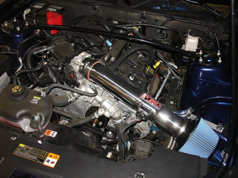 Injen 11-13 Ford Mustang V6 3.7L Polished Power-Flow Air Intake System PF9022P PF9022P Photo - Mounted