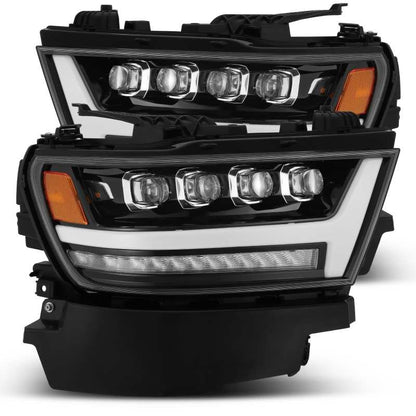 AlphaRex 19-20 Ram 1500HD NOVA LED Proj Headlights Plank Style Gloss Blk w/Activ Lght/Seq Signal/DRL 880516 880516 Photo - Primary