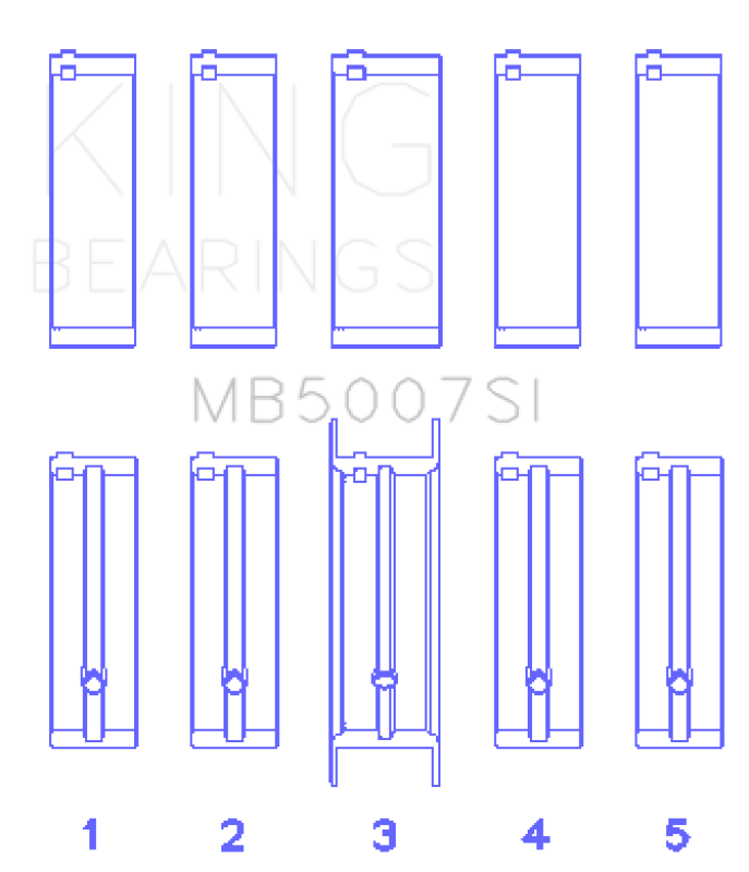 King Engine Bearings G.M.C. Saturn (Size +0.75mm) Main Bearing Set MB5007SI0.75 MB5007SI0.75 Photo - Primary