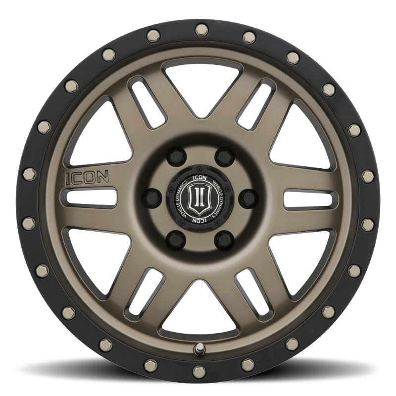 ICON Six Speed 17x8.5 6x5.5 25mm Offset 5.75in BS 108.1mm Bore Bronze Wheel 1417858357BR 1417858357BR Photo - Close Up