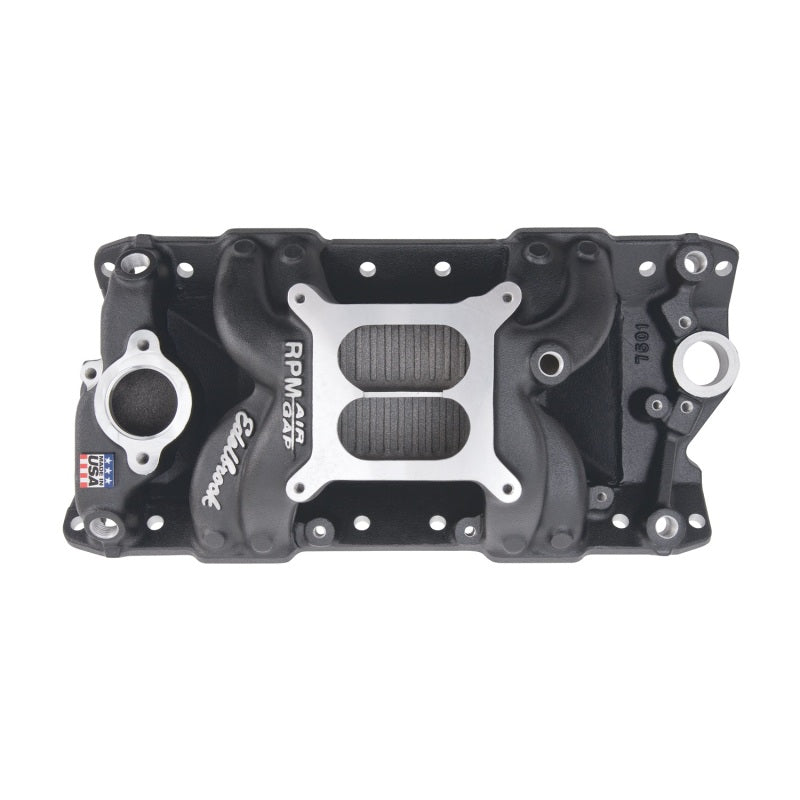 Edelbrock Intake Manifold, RPM Air-Gap, Small-Block Chevy 262-400, Black 75013 Photo - Primary
