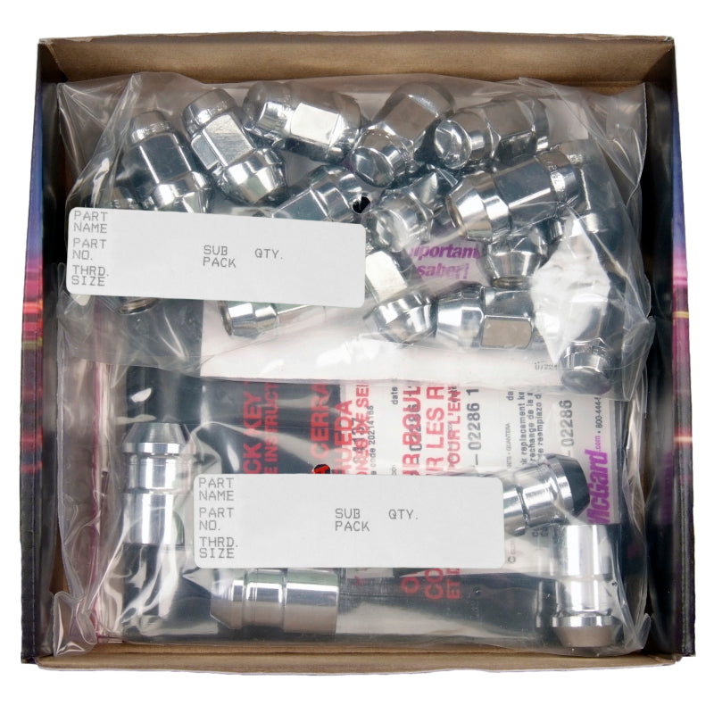 McGard 5 Lug Hex Install Kit w/Locks (Cone Seat Nut / Bulge) 1/2-20 / 3/4 Hex / 1.45in. L - Chrome 84550 84550 Photo - in package