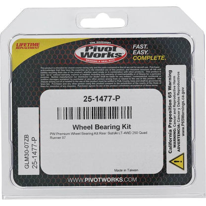 Pivot Works Suzuki Wheel Bearing Kit Premium Bearings 25-1477-P 25-1477-P Photo - Primary