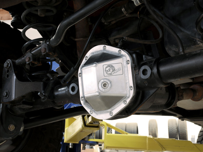 aFe 97-18 Jeep Wrangler TJ/JK Dana 44 Street Series Differential Cover w/ Machined Fins - Aluminum 46-71230A 46-71230A Photo - Mounted