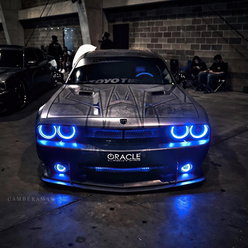 ORACLE Lighting Oracle 08-14 Dodge Challenger Dynamic Surface Mount Headlight/Fog Light Halo Kit COMBO - ColorSHIFT 1458-332 1458-332 Photo - lifestyle view