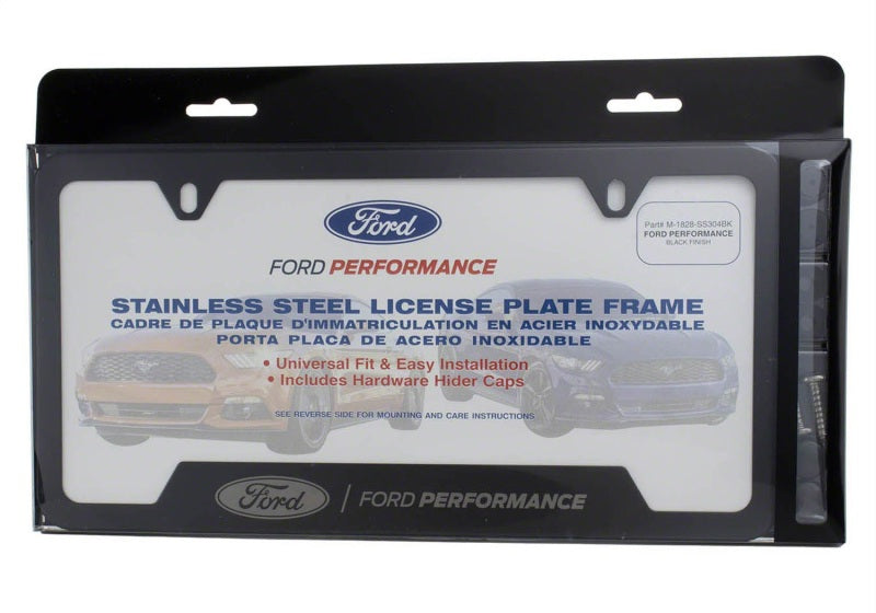 Ford Racing Stainless Steel Ford Performance License Plate Frame - Black M-1828-SS304BK M-1828-SS304BK Photo - Unmounted