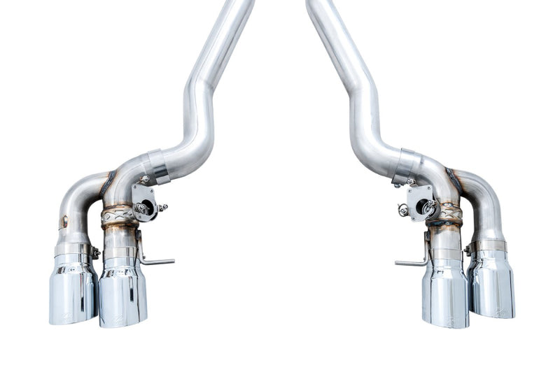 AWE Tuning 18-19 BMW M5 (F90) 4.4T AWD SwitchPath Axle-back Exhaust - Chrome Silver Tips 3025-42061 3025-42061 Photo - out of package
