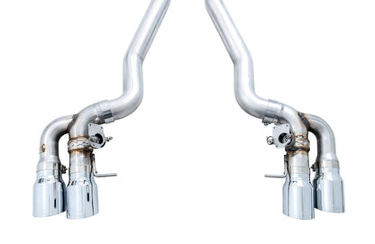 AWE Tuning 18-19 BMW M5 (F90) 4.4T AWD SwitchPath Axle-back Exhaust - Chrome Silver Tips 3025-42061 3025-42061 Photo - out of package
