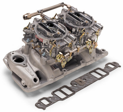 Edelbrock Dual Quad Kit Performer RPM Air Gap BBC Oval Port 2065 2065 Photo - Primary