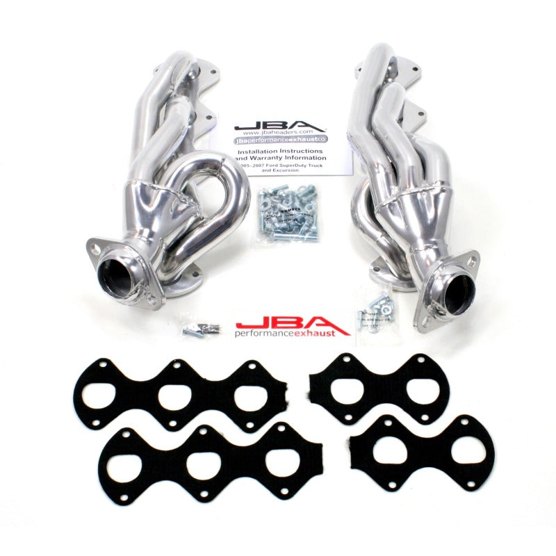 JBA 05-10 Ford F-Series 6.8L 3V V10 1-1/2in Primary Silver Ctd Cat4Ward Header 1670SJS 1670SJS Photo - Primary