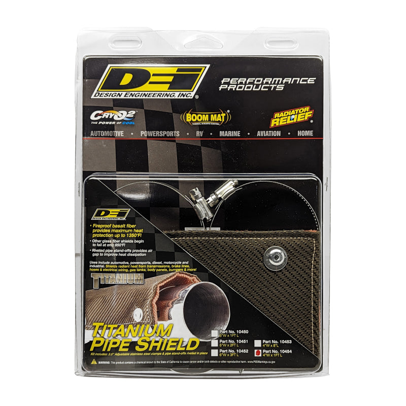 DEI Pipe Shield 4in w x 1ft - w/ Stainless Steel Clamps - Titanium 10454 10454 Photo - Unmounted
