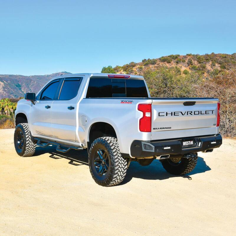 Westin 19-20 Chevy Silverado 1500 Pro-Series Rear Bumper - Textured Black 58-421215 58-421215 Photo - Mounted