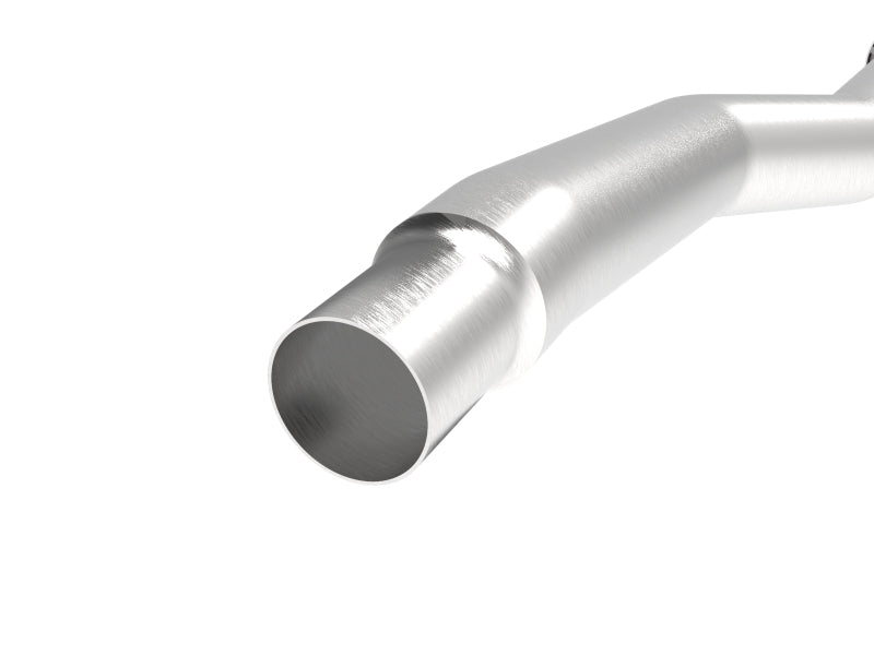 aFe Power Twisted Steel Down Pipe 3in 304 Stainless Steel w/ Cat 15-18 VW Golf R MKVII L4-2.0L (t) 48-36411-1YC 48-36411-1YC Photo - Close Up