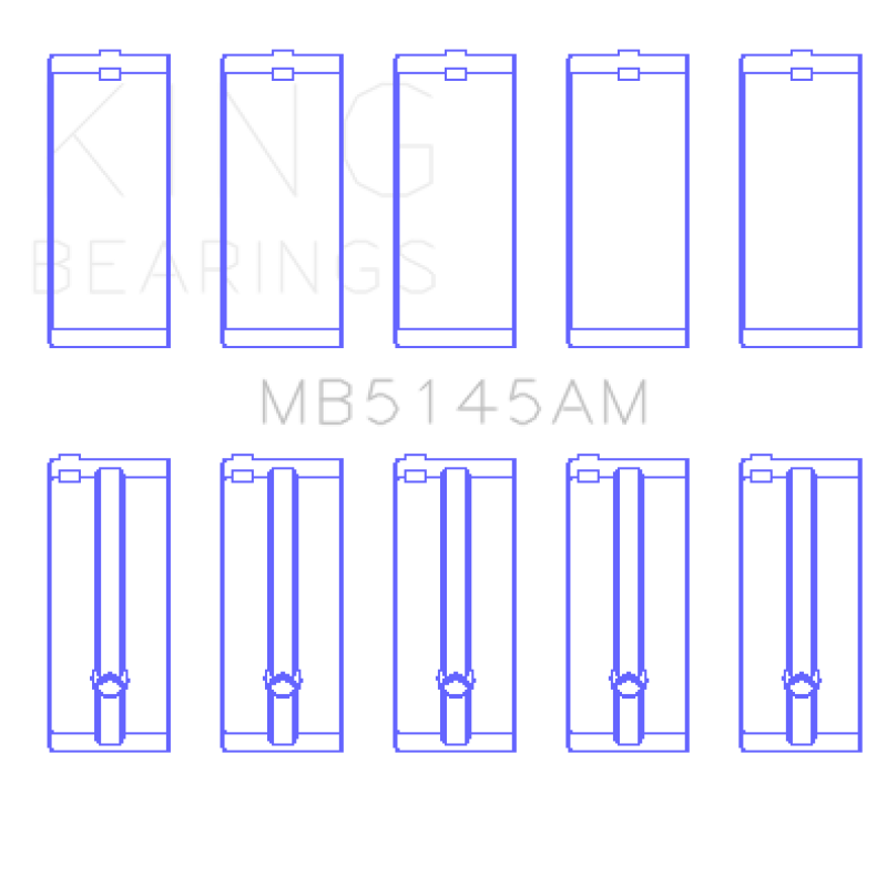 King Engine Bearings Toyota 2.4D L 2L (Size +0.25mm) Main Bearing Set MB5145AM0.25 MB5145AM0.25 Photo - Primary
