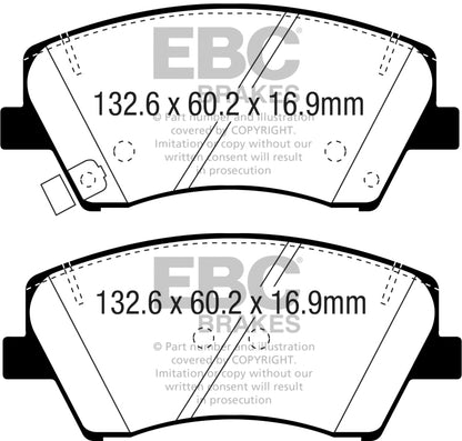 EBC 2017+ Hyundai Elantra 1.4L Turbo Redstuff Front Brake Pads DP33075C DP33075C Photo - Primary