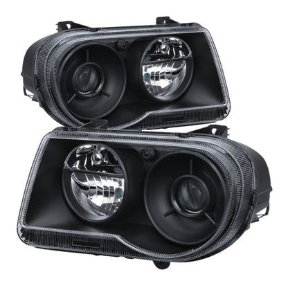 SPYDER Xtune Chrysler 300C w/ Halogen Projection Style Only 05-10 Headlights Black HD-JH-C300C-BK 9026584 9026584 Photo - Primary