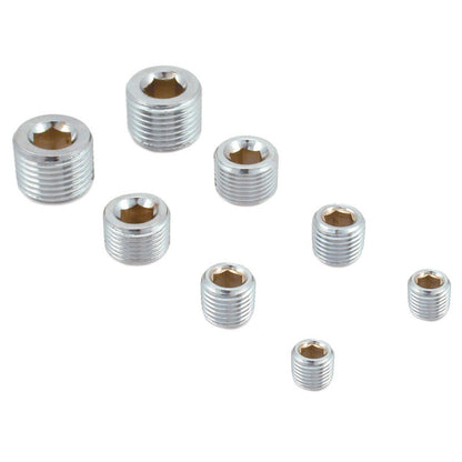 Spectre Pipe Plug Kit - Includes (2) 1/8in. / (2) 1/4in. / (2) 3/8in. / (2) 1/2in. Plugs - Chrome 60183 60183 Photo - Primary