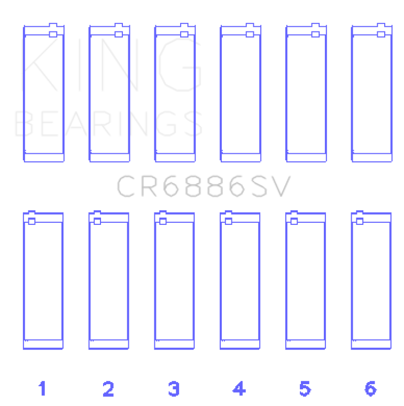 King Engine Bearings Mercedes Benz M 276 DE35 Sputter Replacement (Size +0.50mm) Conrod Bearing Set CR6886SV0.5 CR6886SV0.5 Photo - Primary
