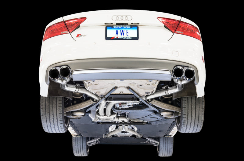 AWE Tuning Audi C7 / C7.5 S7 4.0T Track Edition Exhaust - Chrome Silver Tips 3020-42044 3020-42044 Photo - Mounted