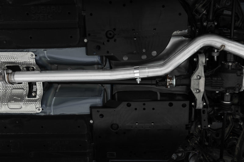MBRP 2022 Subaru WRX 2.4L 3in Cat Back 5in OD w/ Carbon Fiber Tips - T304 S48093CF S48093CF Photo - Mounted