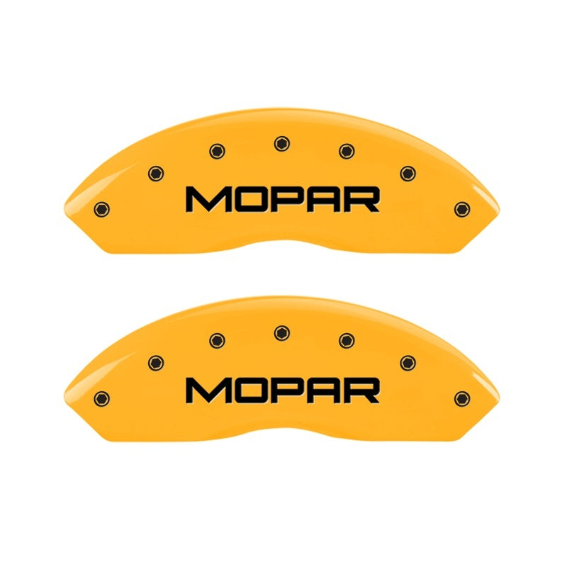 MGP 2 Caliper Covers Engraved Front Mopar Yellow Finish Black Char 2006 Jeep Wrangler 42009FMOPYL 42009FMOPYL Photo - Primary