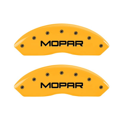 MGP 2 Caliper Covers Engraved Front Mopar Yellow Finish Black Char 2006 Jeep Wrangler 42009FMOPYL 42009FMOPYL Photo - Primary
