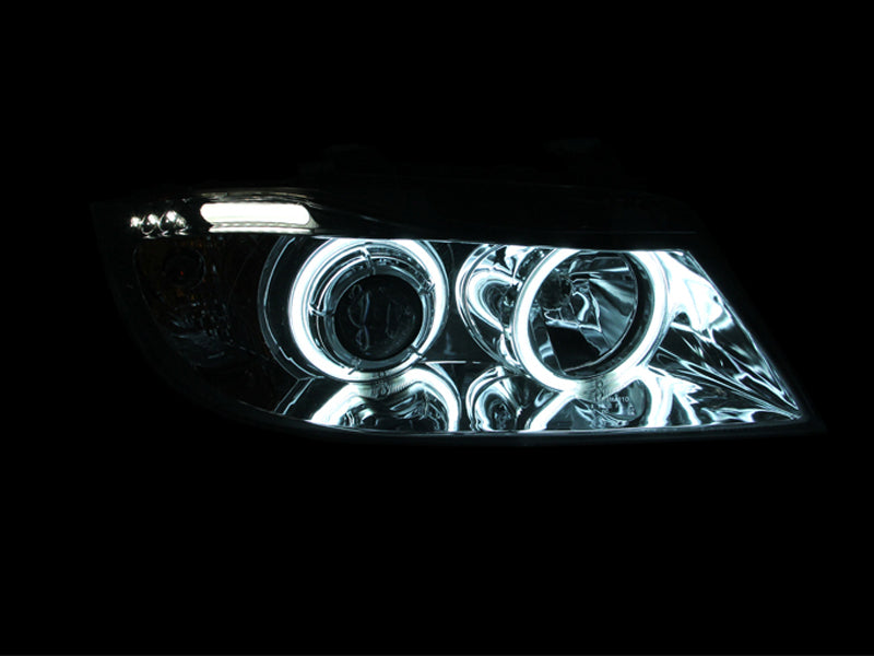 Anzo 2006-2008 BMW 3 Series E90-E91 Projector Headlights w/ Halo w/ LED Bar 121336 Photo - Unmounted