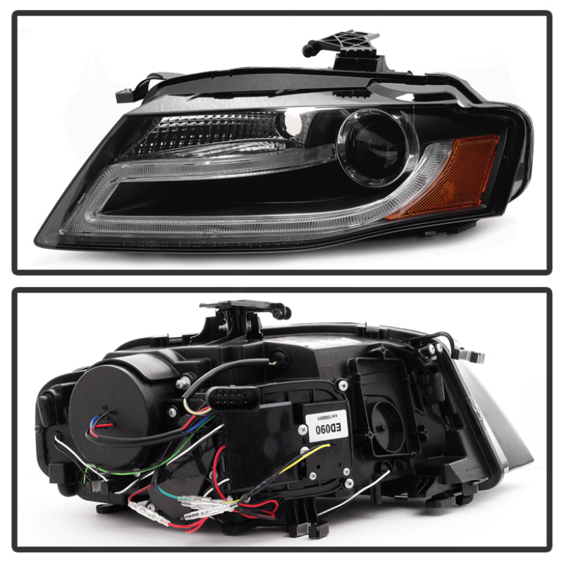 Spyder Audi A4 09-12 Projector Headlights Halogen Model Only - DRL LED Black PRO-YD-AA408-DRL-BK 5081544 5081544 User 1