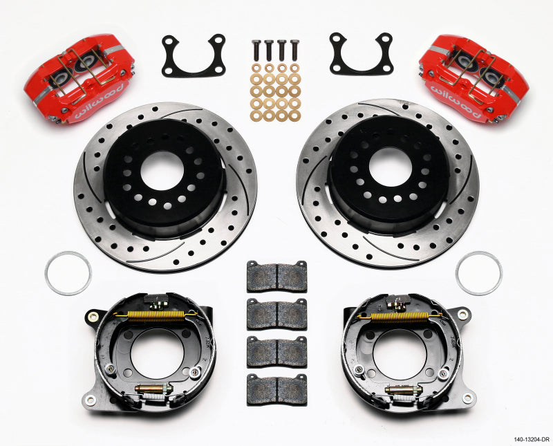 Wilwood DP-DB P/S Park Brake Kit, Drilled, Red, Big Ford 2.36" Offset 140-13204-DR Photo - Primary