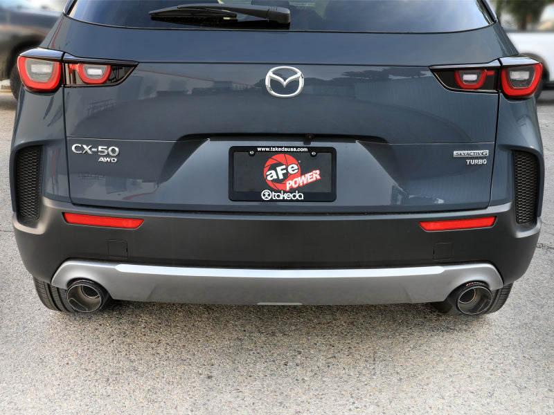 aFe 2023+ Mazda CX-50 Takeda 2.5in 304 SS Axle-Back Exhaust System w/ Carbon Fiber Tips 49-37036-C 49-37036-C Photo - Mounted