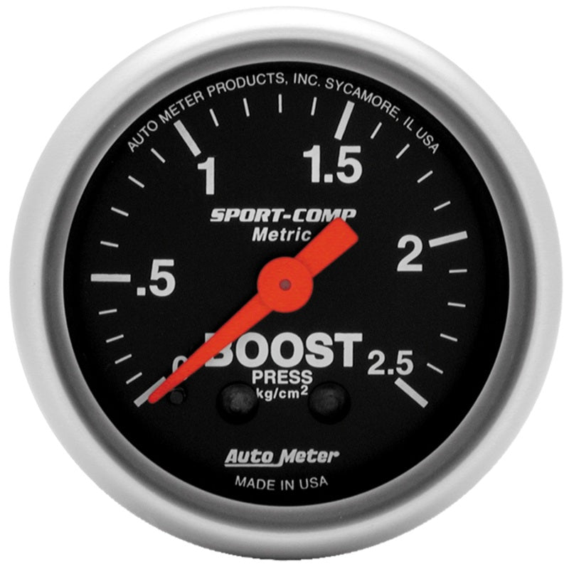 Autometer Gauge, Boost, 2 1/16", 2.5Kg/Cm2, Mechanical, Sport-Comp 3304-J Photo - Primary
