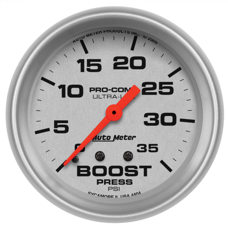 Autometer Gauge, Boost, 2 5/8", 35PSI, Mechanical, Ultra-Lite 4404 Photo - Primary
