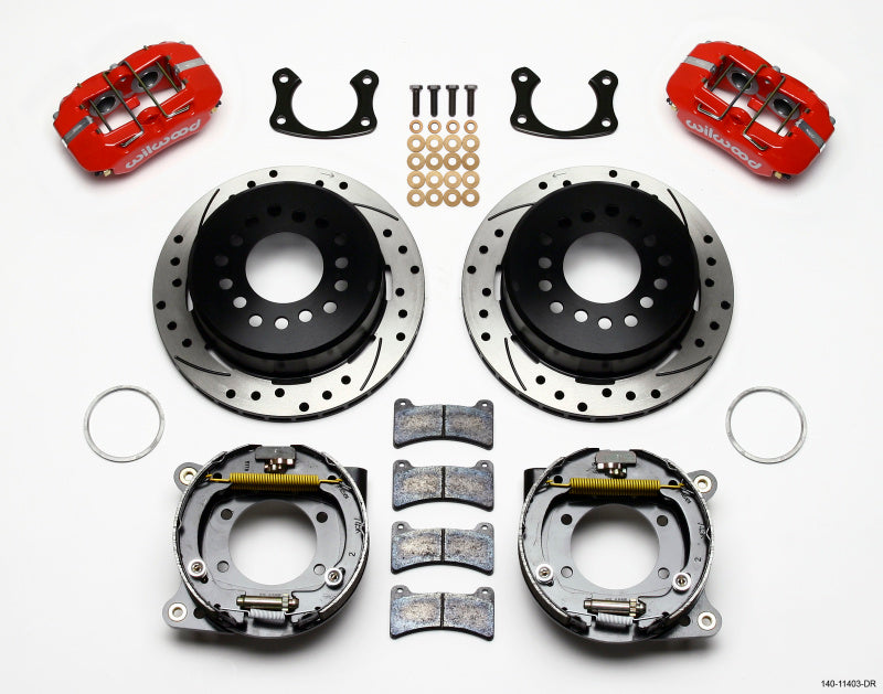 Wilwood FDP-LP 11.00" P-Brake Kit, Drill-Red, Small Ford 2.50" Offset 140-11403-DR Photo - Primary