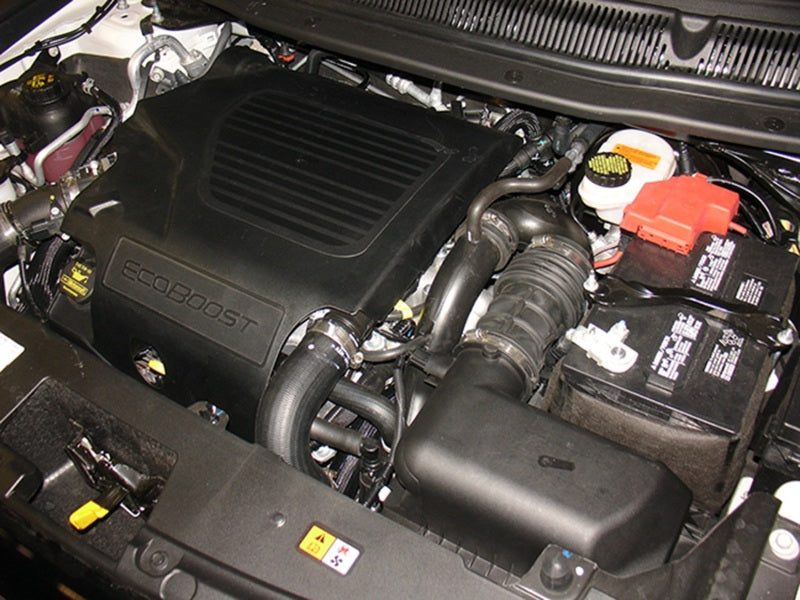 Injen 13 Ford Explorer Sport 3.5L EcoBoost V6 Wrinkle Black Tuned Intake w/ Dry Web Filter PF9005WB PF9005WB Photo - Mounted