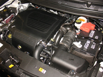 Injen 13 Ford Explorer Sport 3.5L EcoBoost V6 Wrinkle Black Tuned Intake w/ Dry Web Filter PF9005WB PF9005WB Photo - Mounted