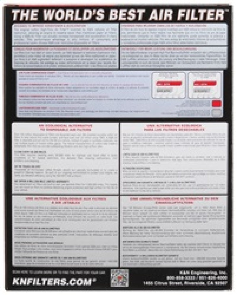 K&N Engineering Replacement Air Filter 1.0L Air Filter KNE33-3138 33-3138 Photo - in package