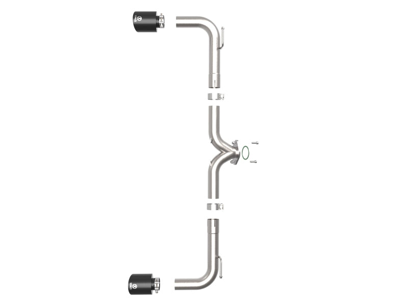 aFe Takeda 2-1/2in 304 SS Axle-Back Exhaust w/ Black Tip 14-18 Mazda 3 L4 2.0L/2.5L 49-37014-B 49-37014-B Photo - Unmounted