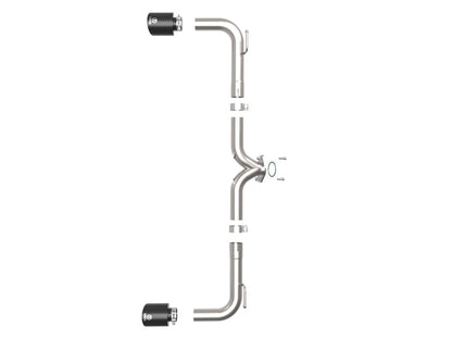 aFe Takeda 2-1/2in 304 SS Axle-Back Exhaust w/ Black Tip 14-18 Mazda 3 L4 2.0L/2.5L 49-37014-B 49-37014-B Photo - Unmounted