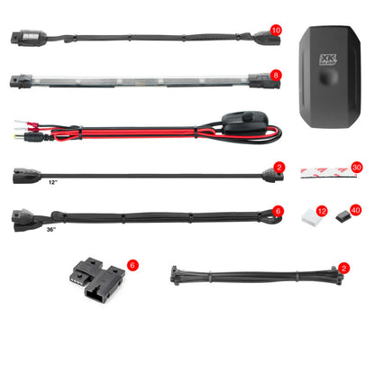 XKGLOW XK Glow Strip Million Color XKCHROME Smartphone App ATV/Motorcycle LED Light Kit 10XPod + 8X10In KS-Moto-Advance KS-Moto-Advance User 1