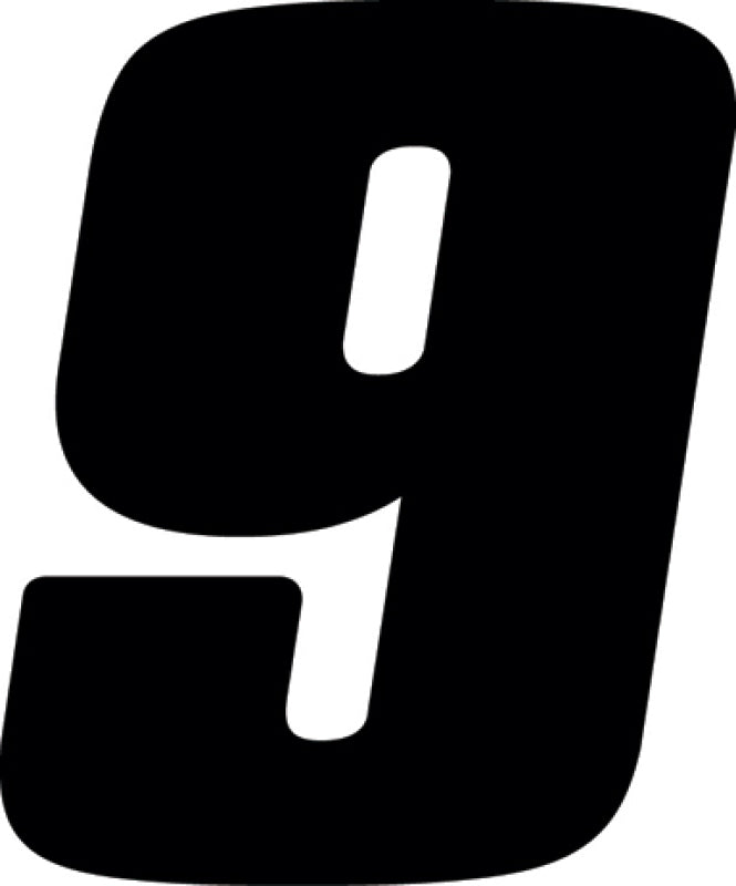 Hardline Dirt Digits 3pk 5.5 in. - High Gloss Number 9 - Black DD53B-9 DD53B-9 Photo - Primary
