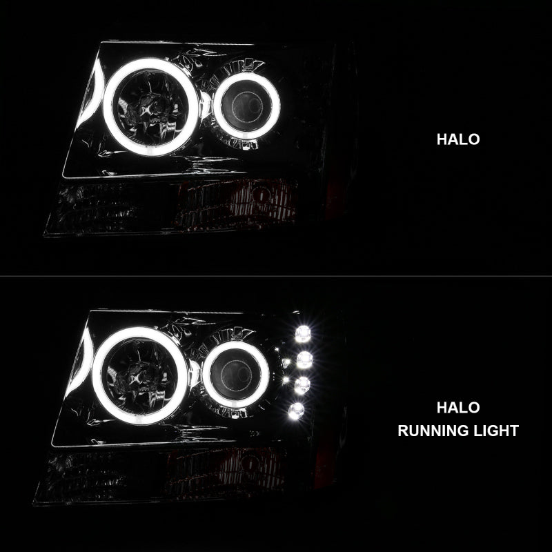 Anzo 2007-2013 Chevrolet Avalanche Projector Headlights w/ Halo Chrome 111108 Photo - Primary