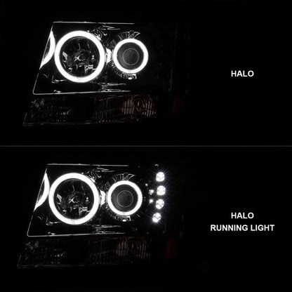 Anzo 2007-2013 Chevrolet Avalanche Projector Headlights w/ Halo Chrome 111108 Photo - Primary