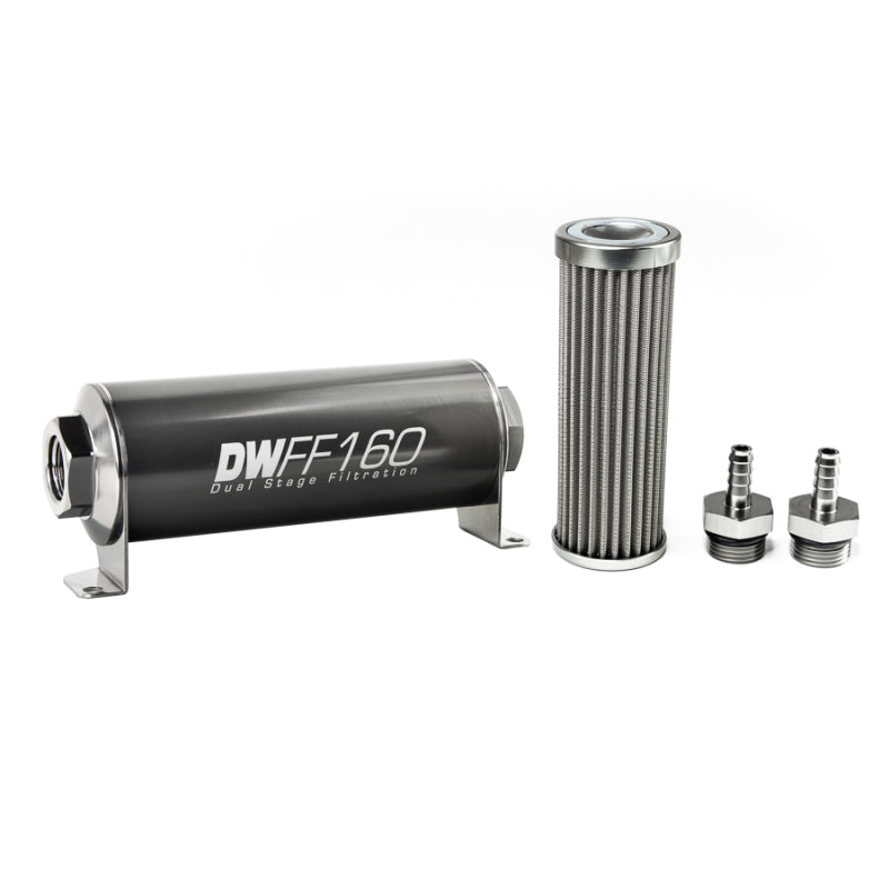 DeatschWerks 5/16 in, 100 micron, 160mm In-line fuel filter kit 8-03-160-100K-516 Photo - Primary