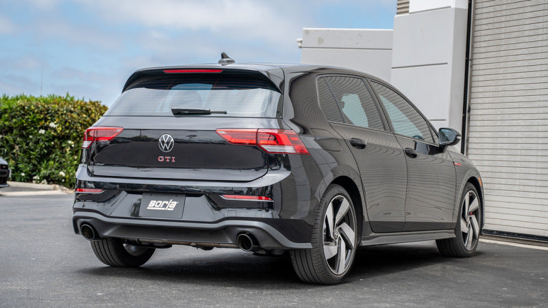 Borla 22-23 Volkswagen Golf GTI 2.0L AT/MT 3inch S-Type Cat-Back Exhaust - 4in Black Chrome Tips 140883BC 140883BC Photo - Close Up