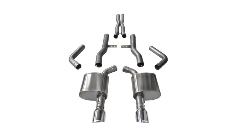 Corsa Performance 15-16 Dodge Charger SRT/Scat Pack/R/T 6.4L Polished Xtreme Cat-Back 14996 Photo - Primary